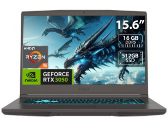 Laptop MSI Thin A15 - Ryzen 5 7535HS, RTX 3050, 16GB, 512GB SSD, Windows 11